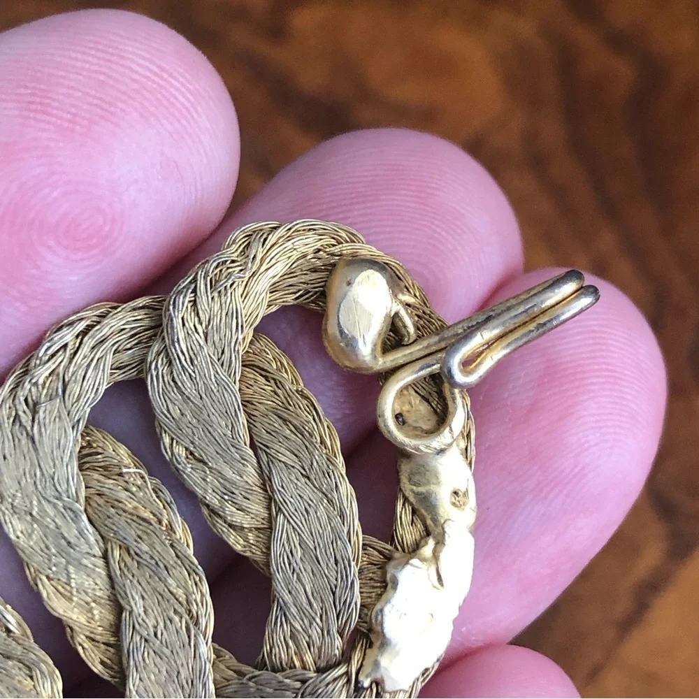 Vintage hand crafted braided gold strand bracelet